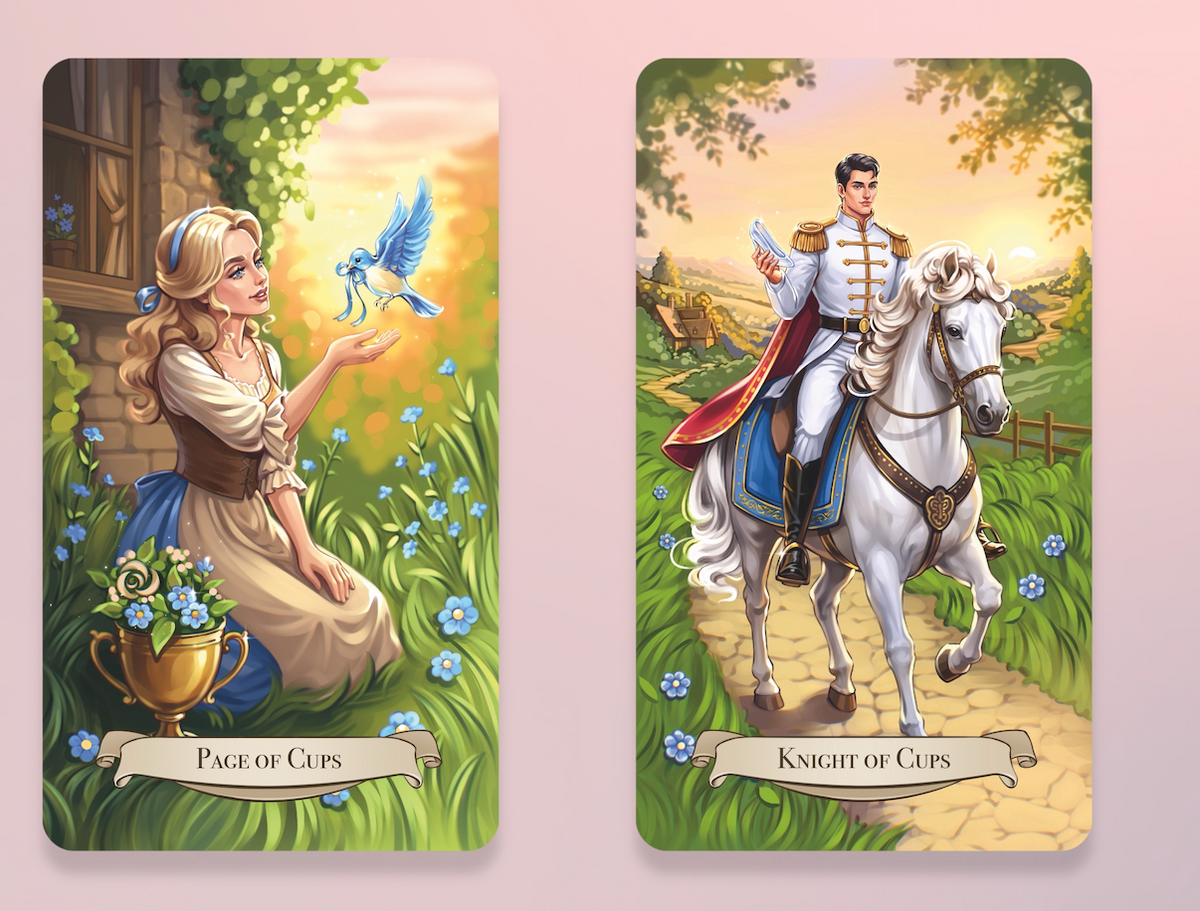Add-on set for Ever After Spell Tarot: 14 cards Suite of Cups