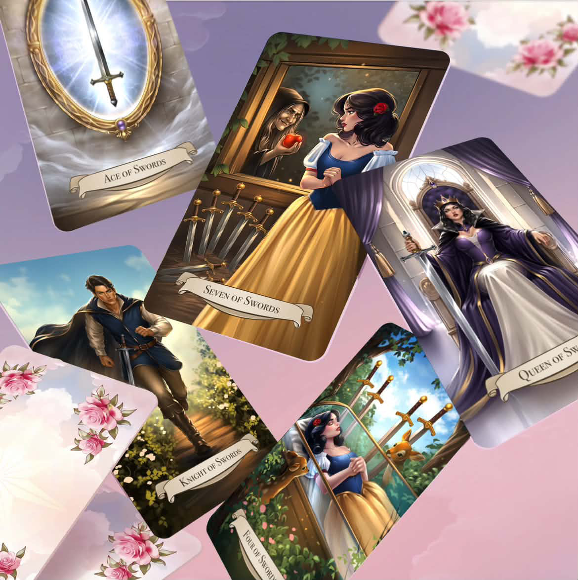 Add-on set for Ever After Spell Tarot: 14 cards Suite of Swords