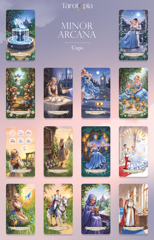 Add-on set for Ever After Spell Tarot: 14 cards Suite of Cups