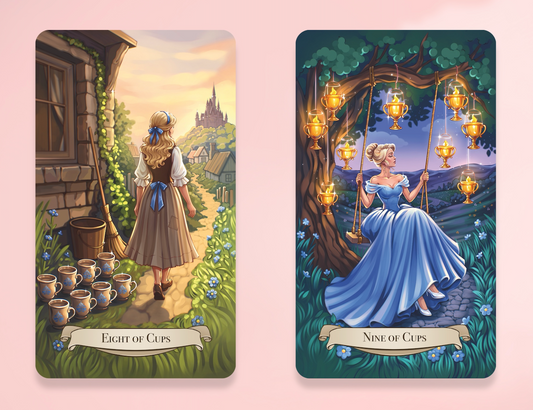 Add-on set for Ever After Spell Tarot: 14 cards Suite of Cups