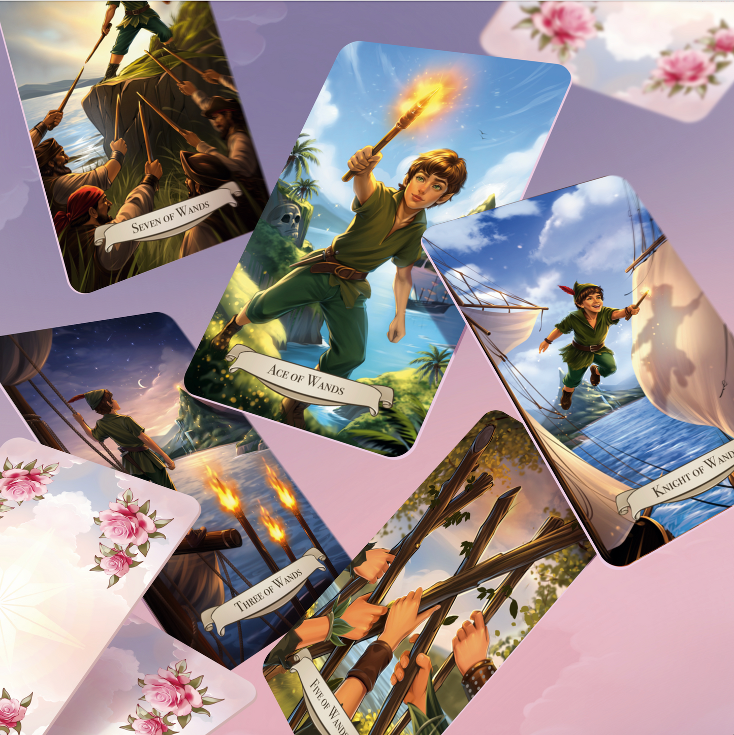 Add-on set for Ever After Spell Tarot: 14 cards Suite of Wands